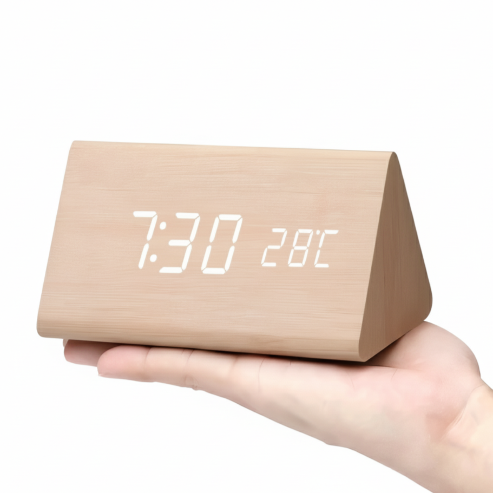 Stylish Wooden LED Alarm Clock - Versatile Smart Timekeeper