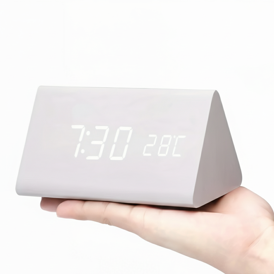 Stylish Wooden LED Alarm Clock - Versatile Smart Timekeeper