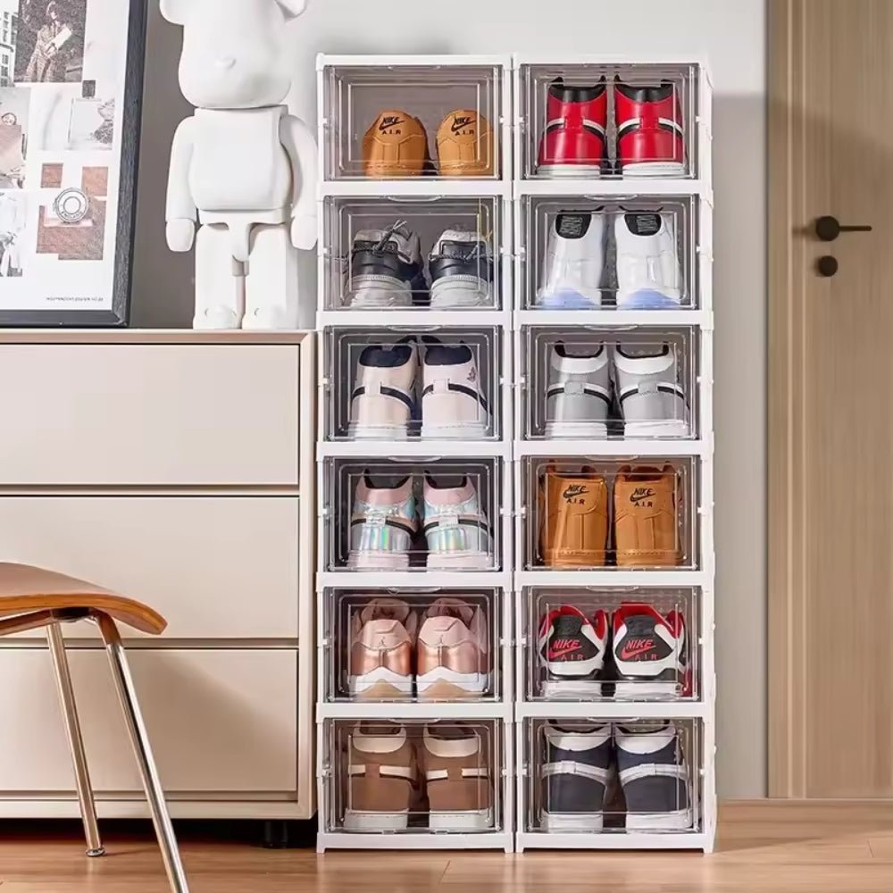 Space-Saving 3-Tier Shoe Organizer with Foldable Design
