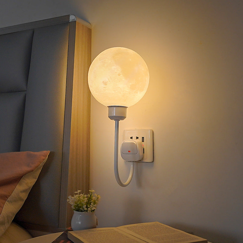 Lunar Glow Wall Lamp - Warm White LED Plug-In Fixture