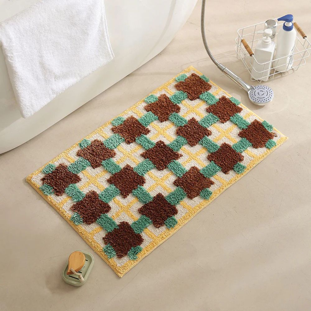 Elegant Non-Slip Bath Mat with Rapid-Dry Fabric