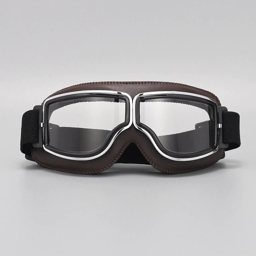 Motorcycle Goggles | UV Protection | Impact Resistant & Adjustable | Retro Style