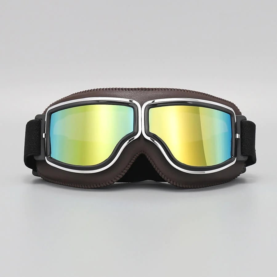 Motorcycle Goggles | UV Protection | Impact Resistant & Adjustable | Retro Style