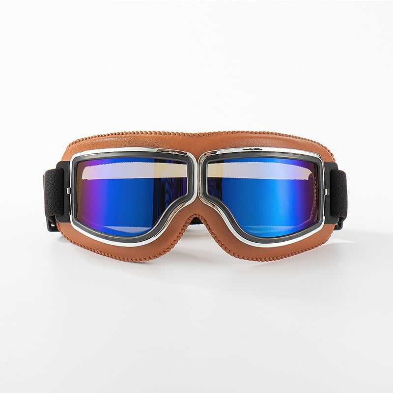 Motorcycle Goggles | UV Protection | Impact Resistant & Adjustable | Retro Style