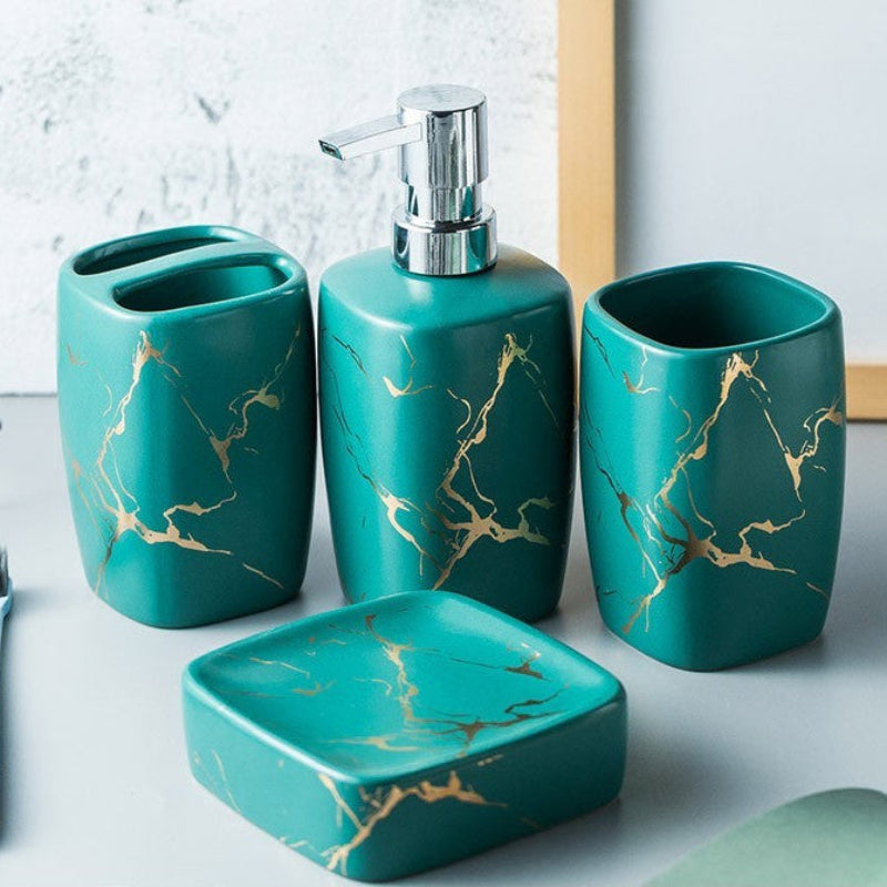Ceramic Oral Care Organizer Set - Stylish and Functional