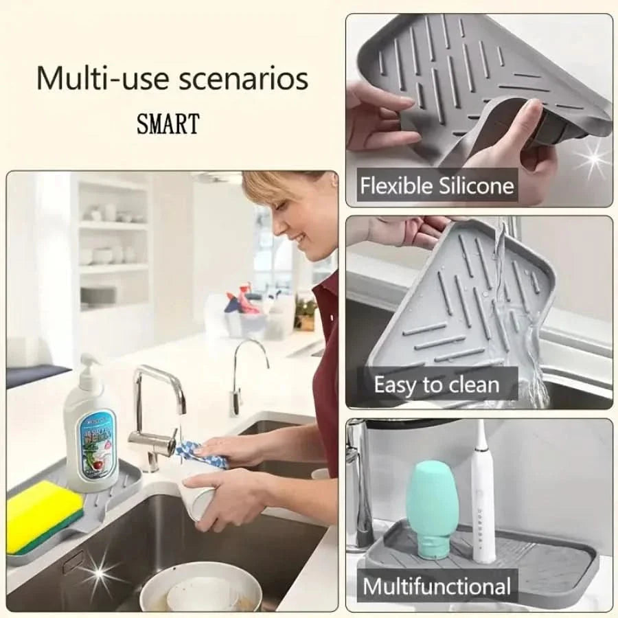 Kitchen Drain Mat for Sponges and Utensils