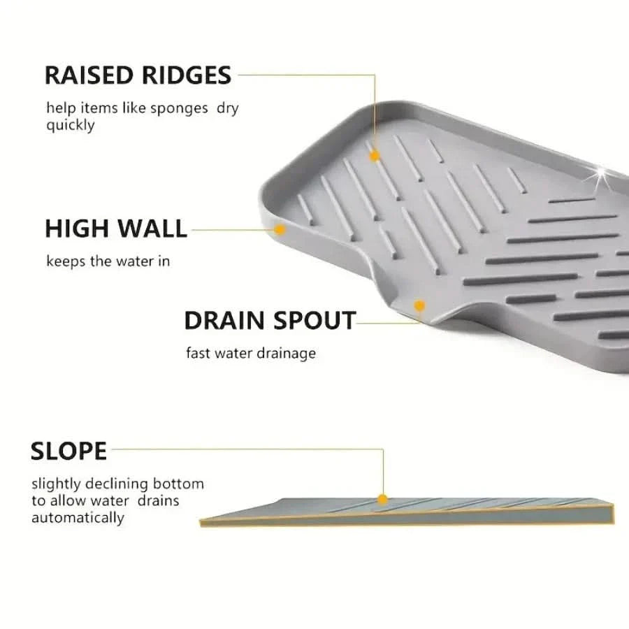 Kitchen Drain Mat for Sponges and Utensils