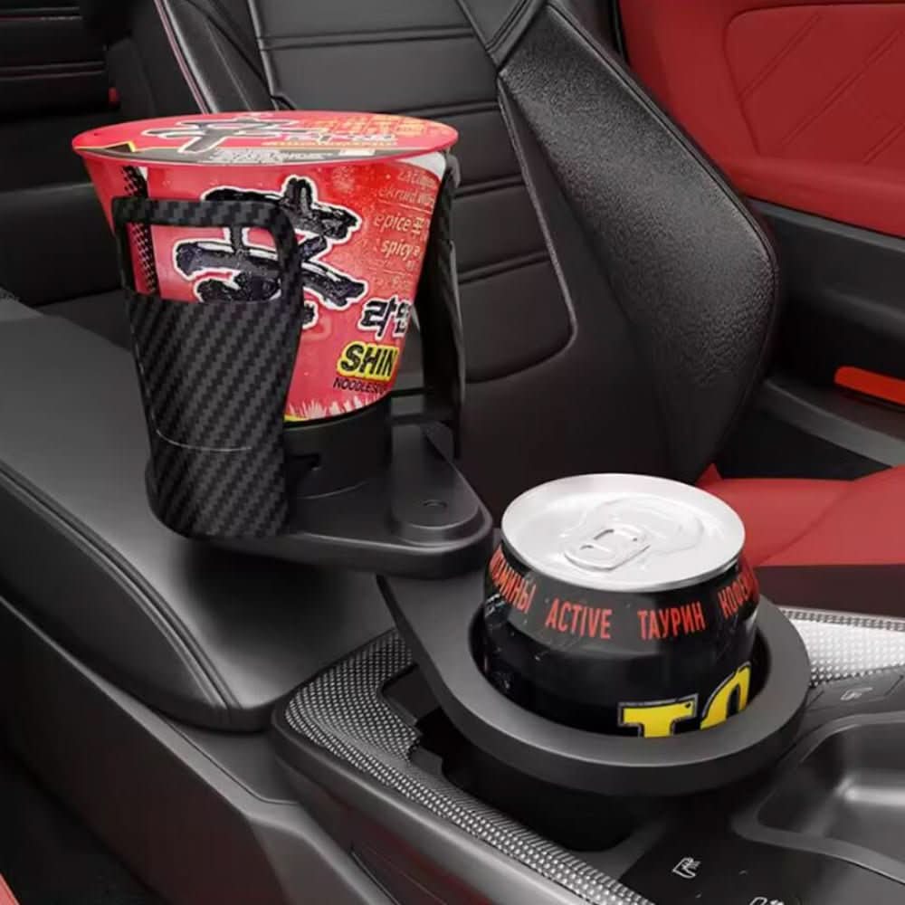 360-Degree Rotating Car Cup Holder for Two Beverages