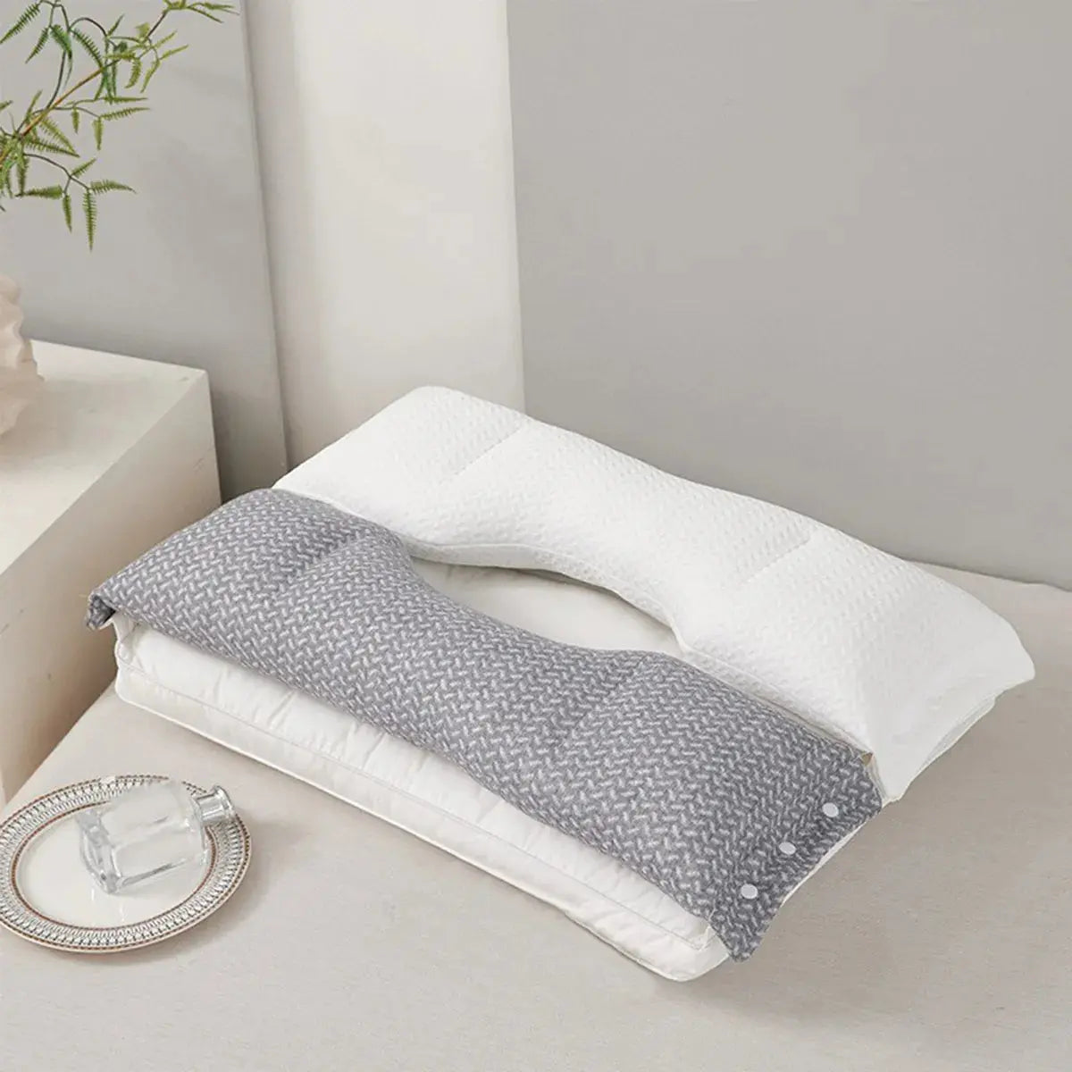 Neck Pillow with Contour Support and Pressure Relief