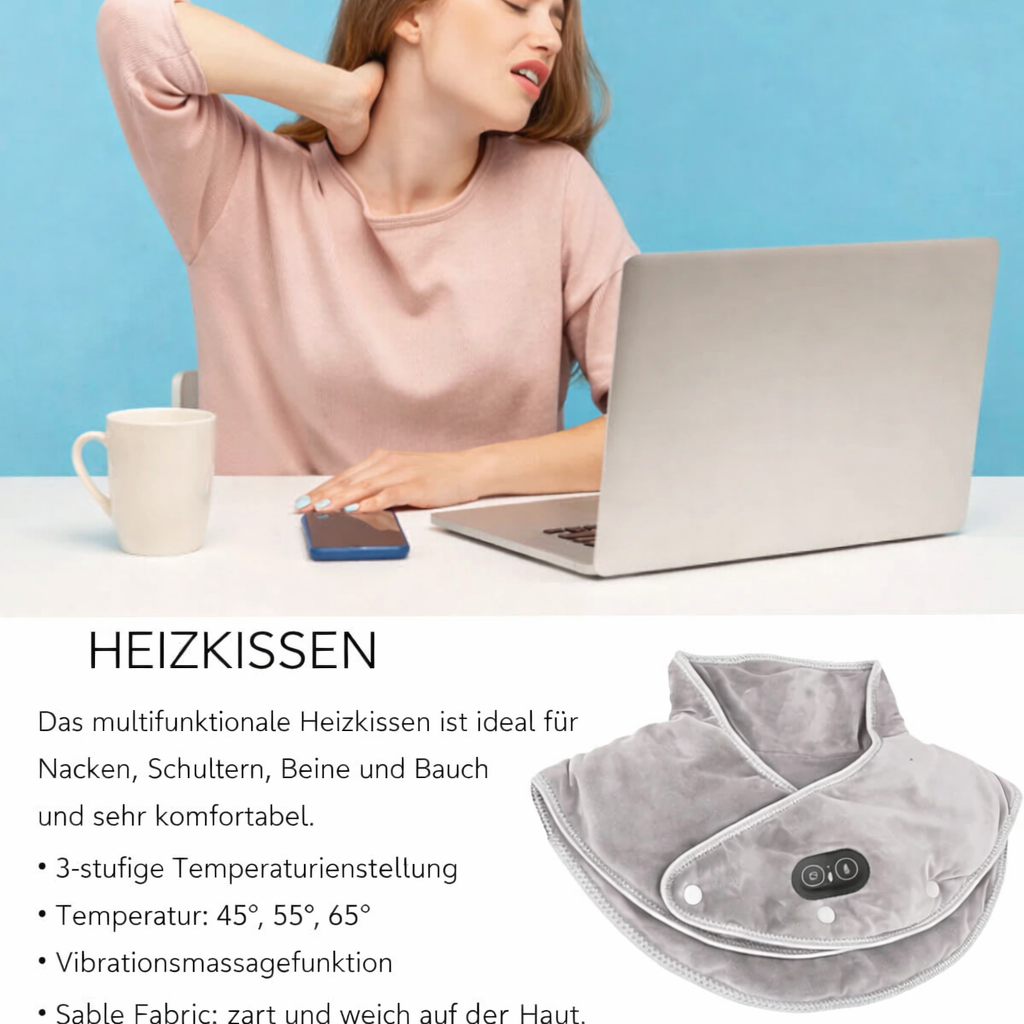Neck and Shoulder Massage Cushion with Heat and Vibration