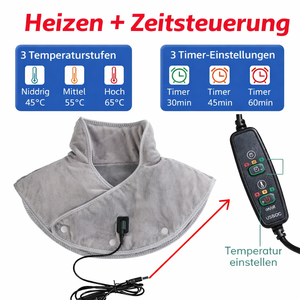 Neck and Shoulder Massage Cushion with Heat and Vibration