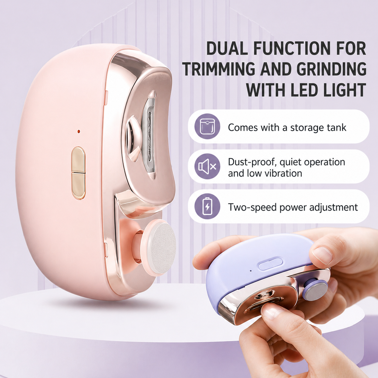 Nail Care Tool | 3-in-1 Clipper, File, and Polish