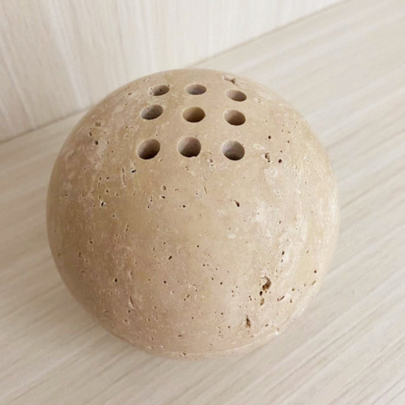 Elegant Natural Stone Incense Holder with 9 Holes