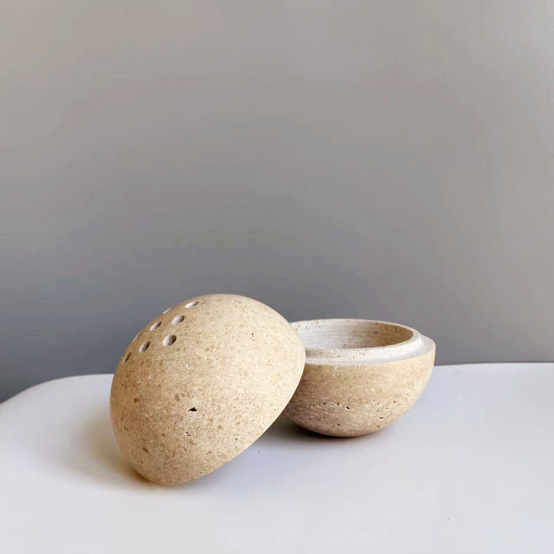 Elegant Natural Stone Incense Holder with 9 Holes