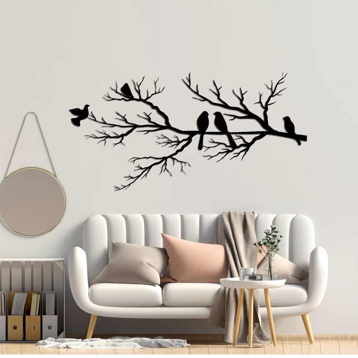 Elegant Black Geometric Bird Wall Art for Modern Spaces