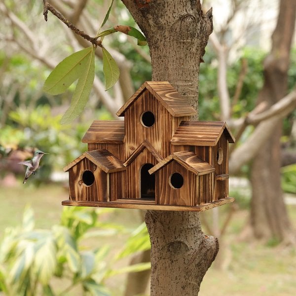 Woodland Retreat Handcrafted Birdhouse for Outdoor Spaces