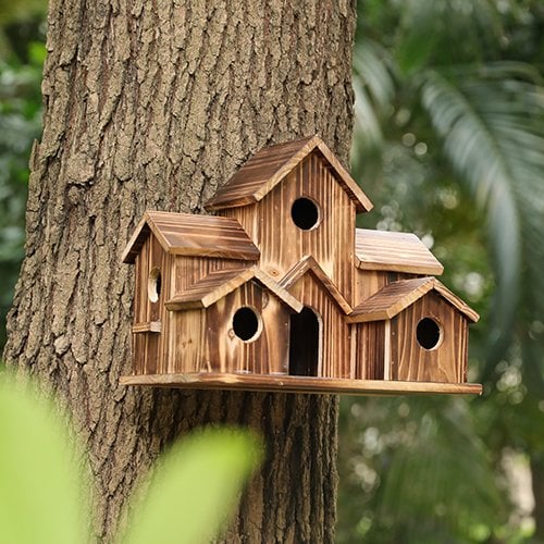 Woodland Retreat Handcrafted Birdhouse for Outdoor Spaces