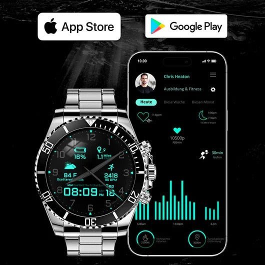 Titanium Edge Tactical Smartwatch with Health & GPS Features