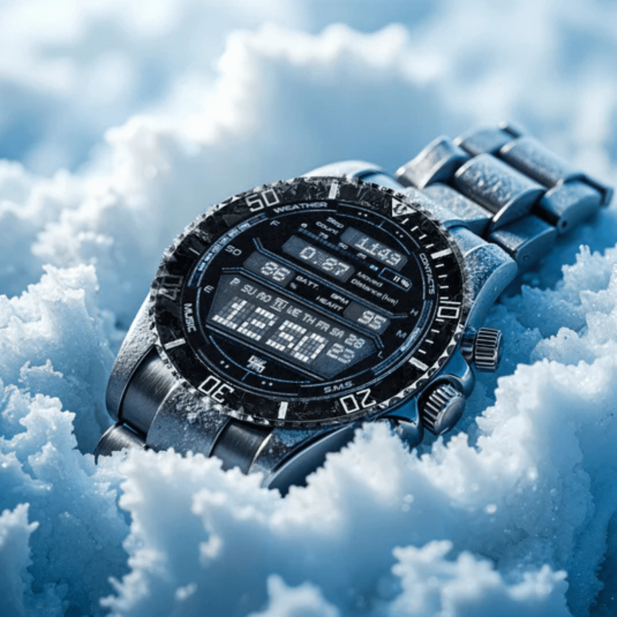 Titanium Edge Tactical Smartwatch with Health & GPS Features