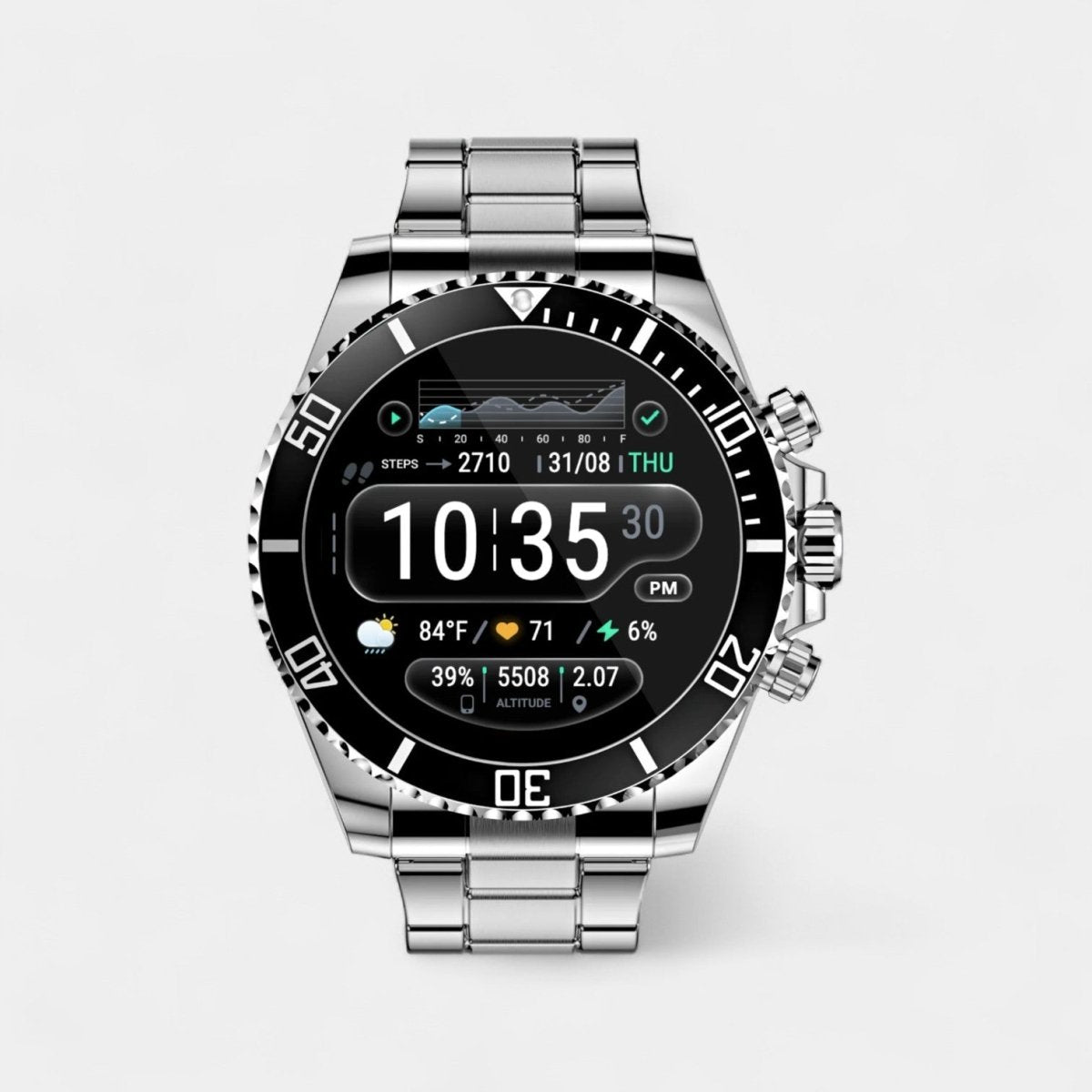 Titanium Edge Tactical Smartwatch with Health & GPS Features