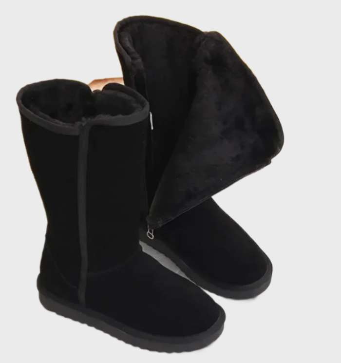 Luxura Suede Sheepskin Boots: Cozy, Waterproof & Chic