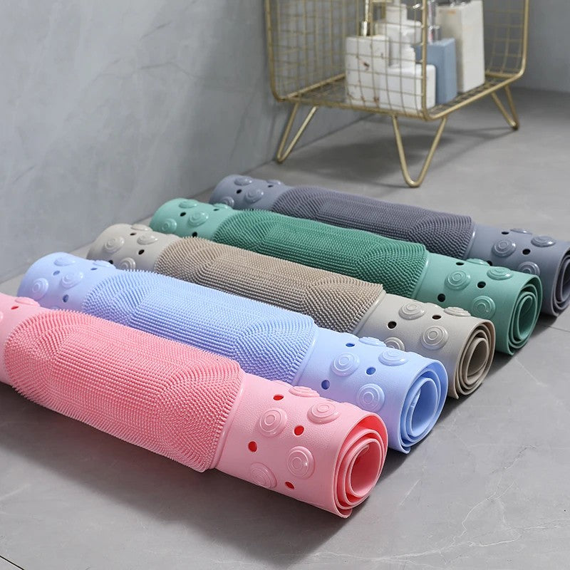 ComfortSafe Bath Mat with Integrated Foot Scrubber and Quick-Dry Design