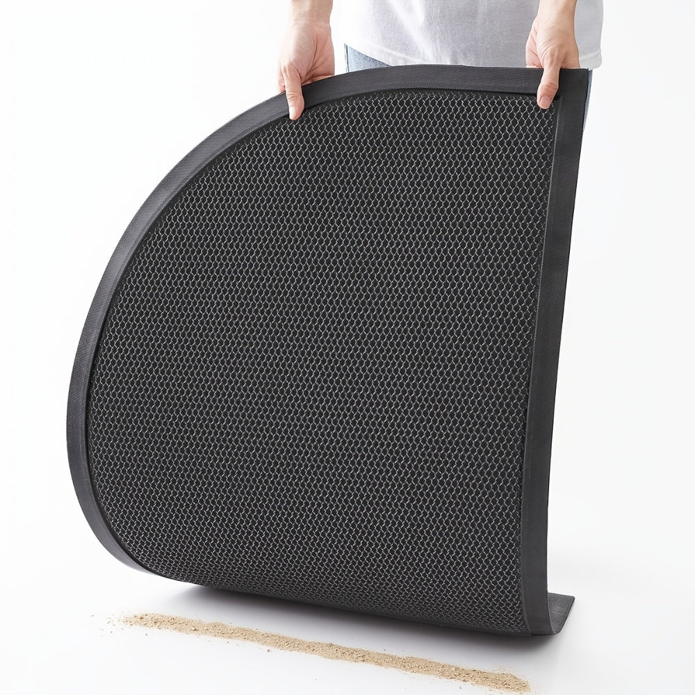 Curved Entry Mat, Durable Cotton Blend, Slip-Resistant Base