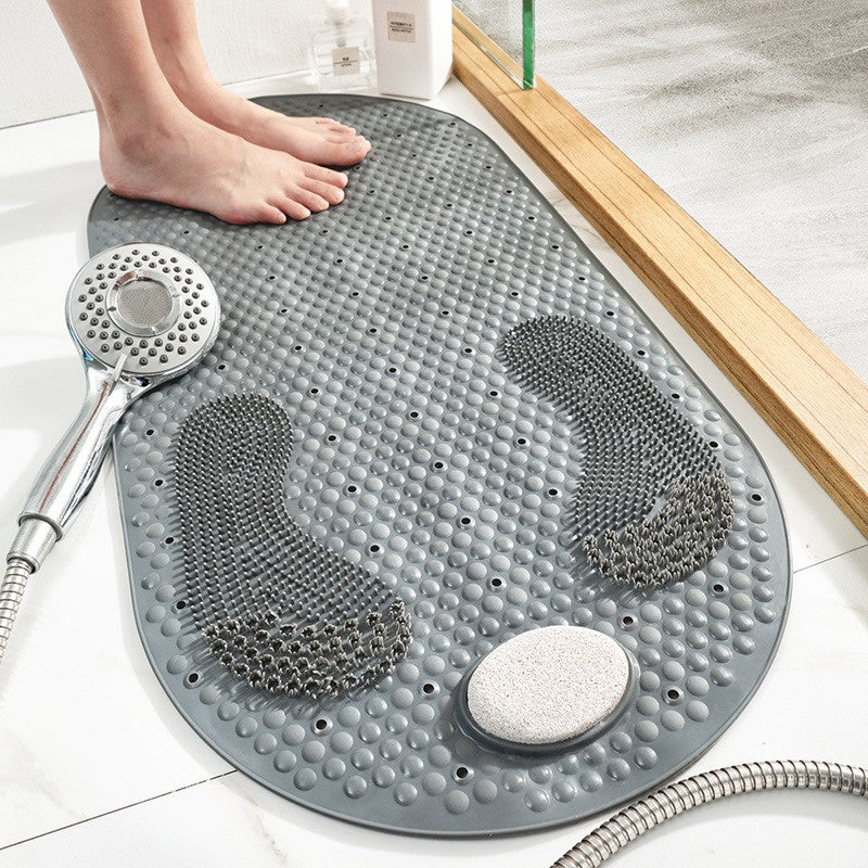 SafeGrip Bath Mat with Foot Exfoliator - 16 x 32 Anti-Slip Design
