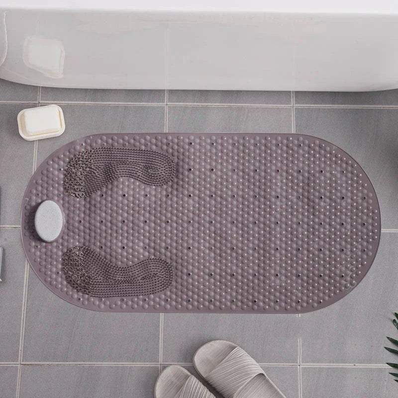 SafeGrip Bath Mat with Foot Exfoliator - 16 x 32 Anti-Slip Design