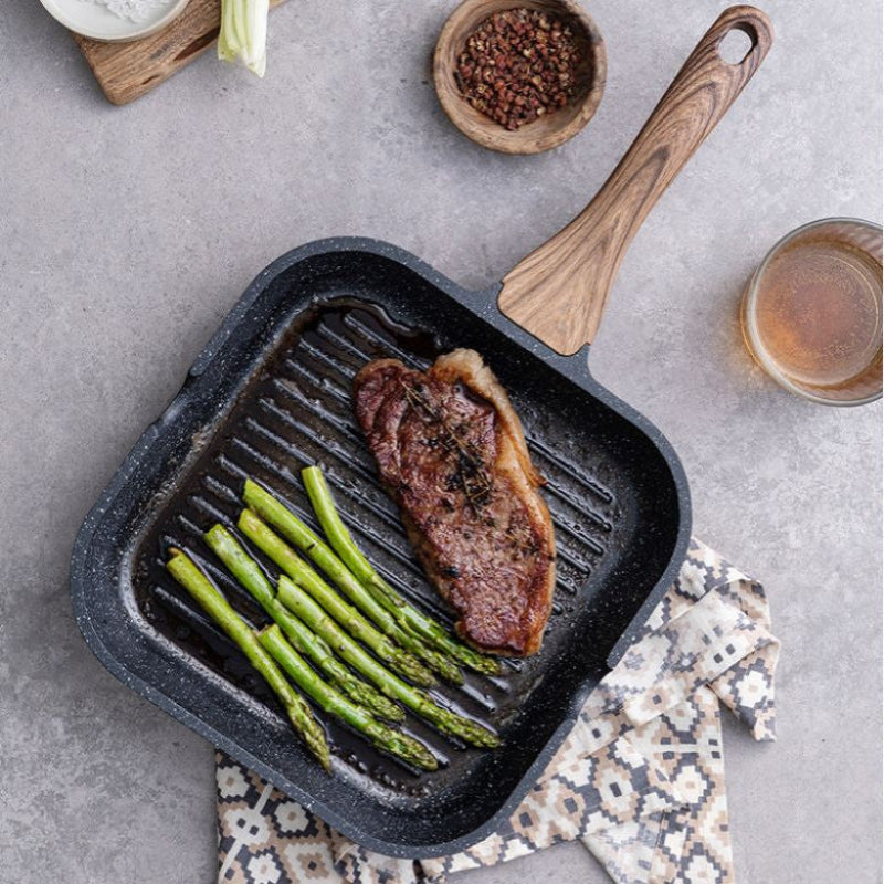 Healthy Cooking Square Grill Pan with Advanced Nonstick Surface