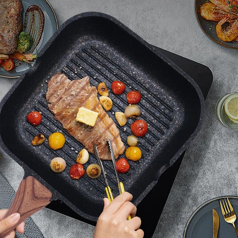 Healthy Cooking Square Grill Pan with Advanced Nonstick Surface