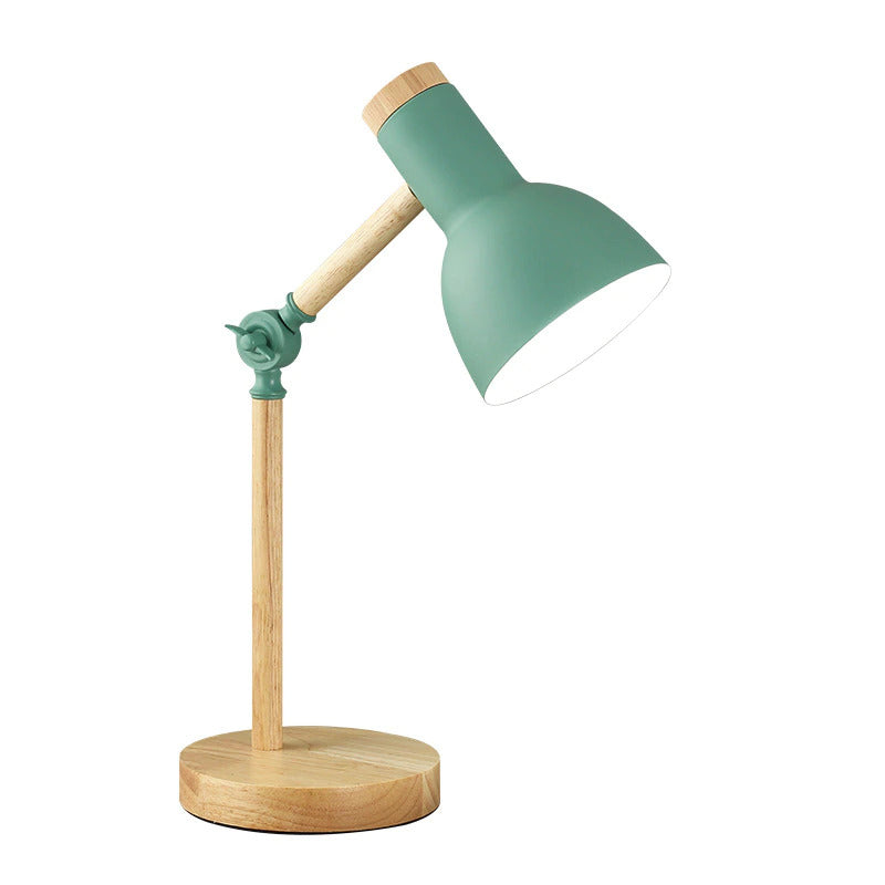 Scandinavian-Inspired Wooden Desk Lamp with Adjustable Arm