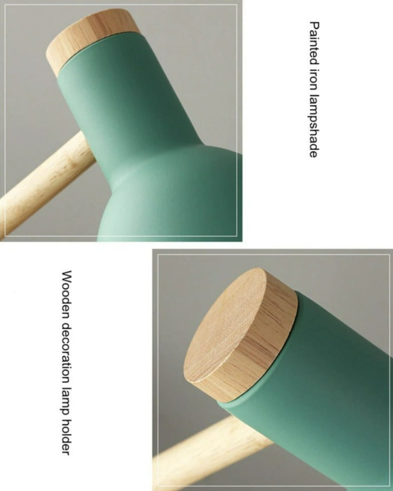 Scandinavian-Inspired Wooden Desk Lamp with Adjustable Arm