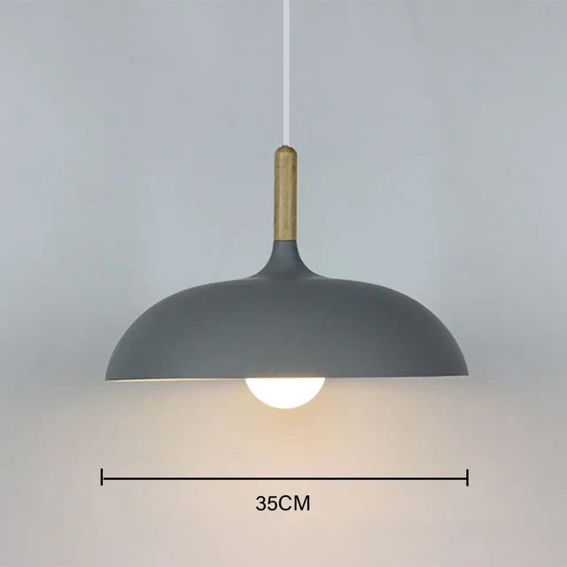 Elegant Scandinavian Oak Pendant Light with LED Technology