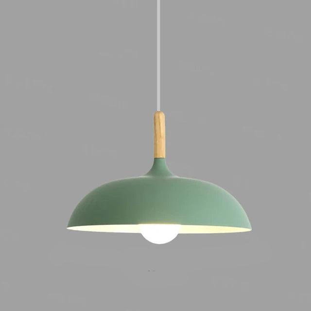Elegant Scandinavian Oak Pendant Light with LED Technology