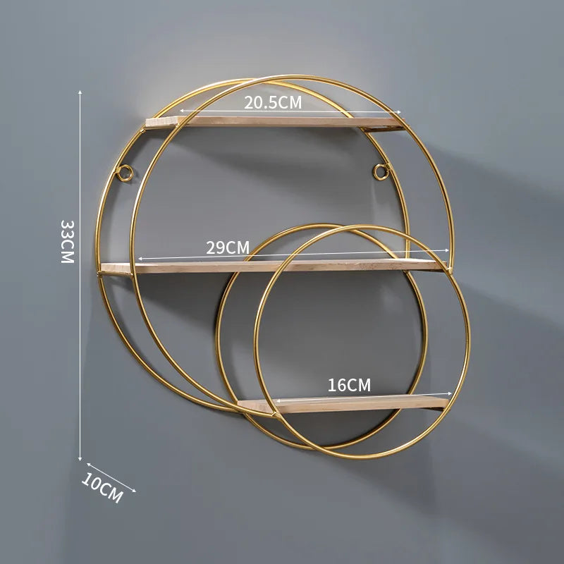 Elegant Dual-Circle Floating Shelf for Stylish Wall Storage