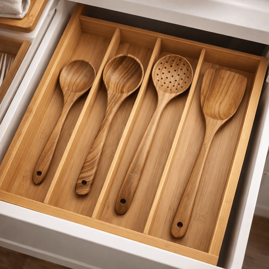 Wooden Kitchen Utensil Set for Everyday Cooking – Gentle Use Tools