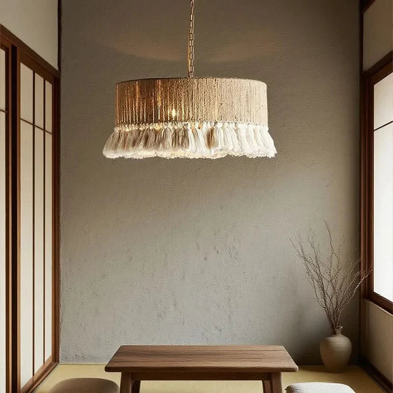 Hemp Rope LED Chandelier in Nordic Style