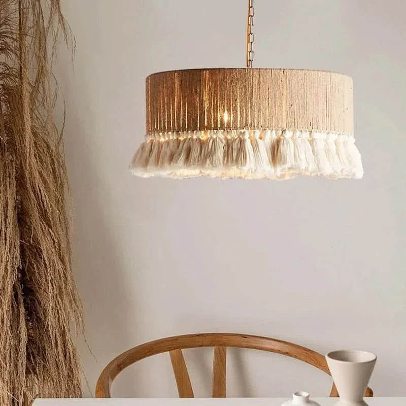 Hemp Rope LED Chandelier in Nordic Style