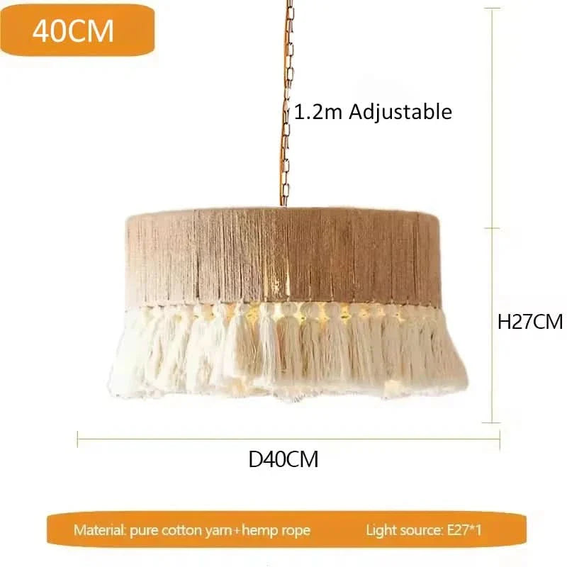 Hemp Rope LED Chandelier in Nordic Style