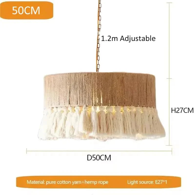 Hemp Rope LED Chandelier in Nordic Style