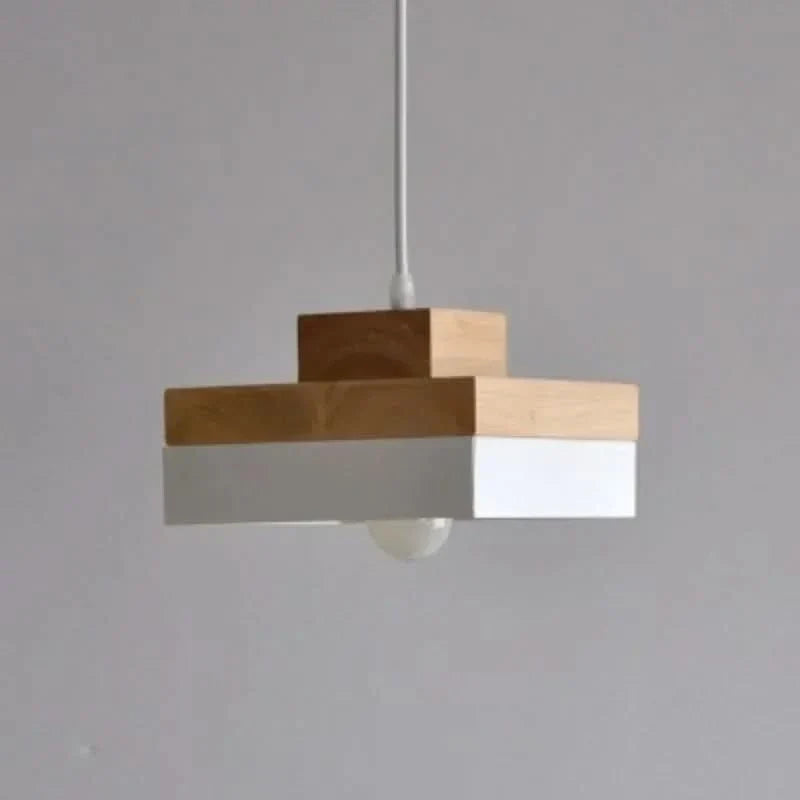 Modern Nordic Chandelier Featuring Wood and Iron Elements