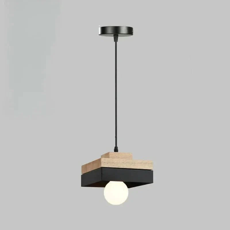 Modern Nordic Chandelier Featuring Wood and Iron Elements