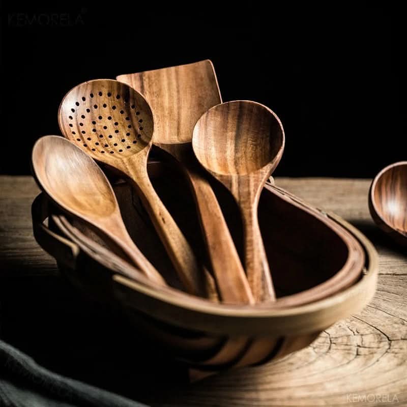 Eco-Friendly Kitchen Tool Set for Cooking and Serving