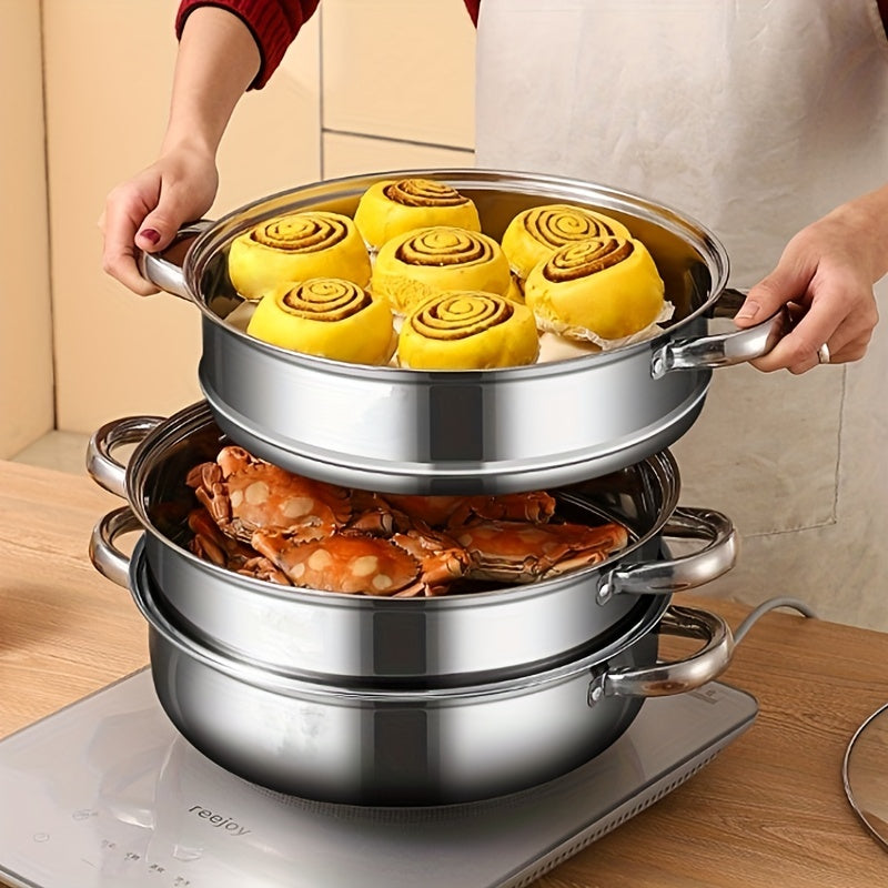HealthyChef 3-Tier Stainless Steel Steamer for Effortless Cooking