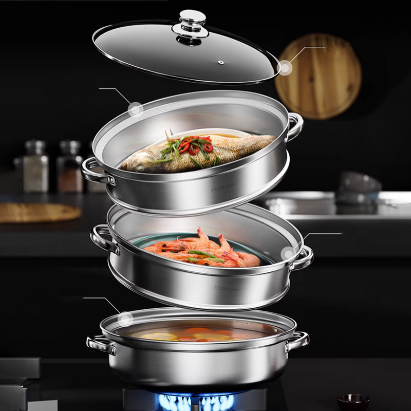 HealthyChef 3-Tier Stainless Steel Steamer for Effortless Cooking