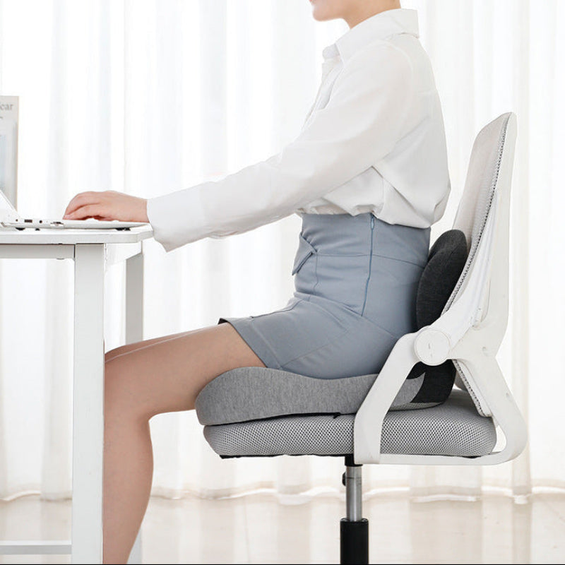 Ergonomic Comfort Cushion with Lumbar Support and Ventilation