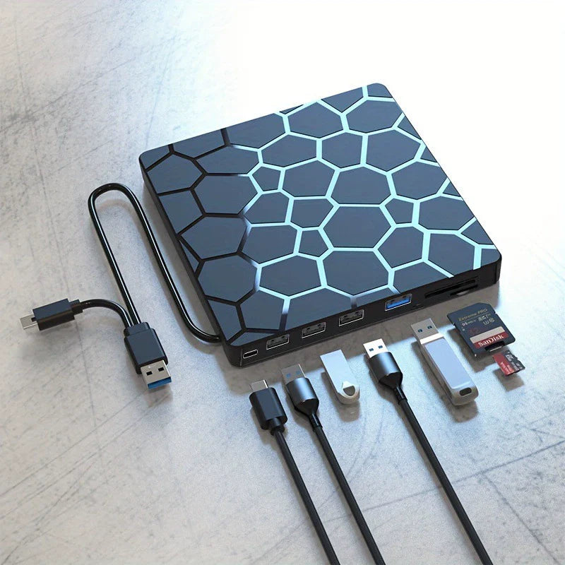 Multi-Functional External CD/DVD Drive with USB 3.0 & USB-C