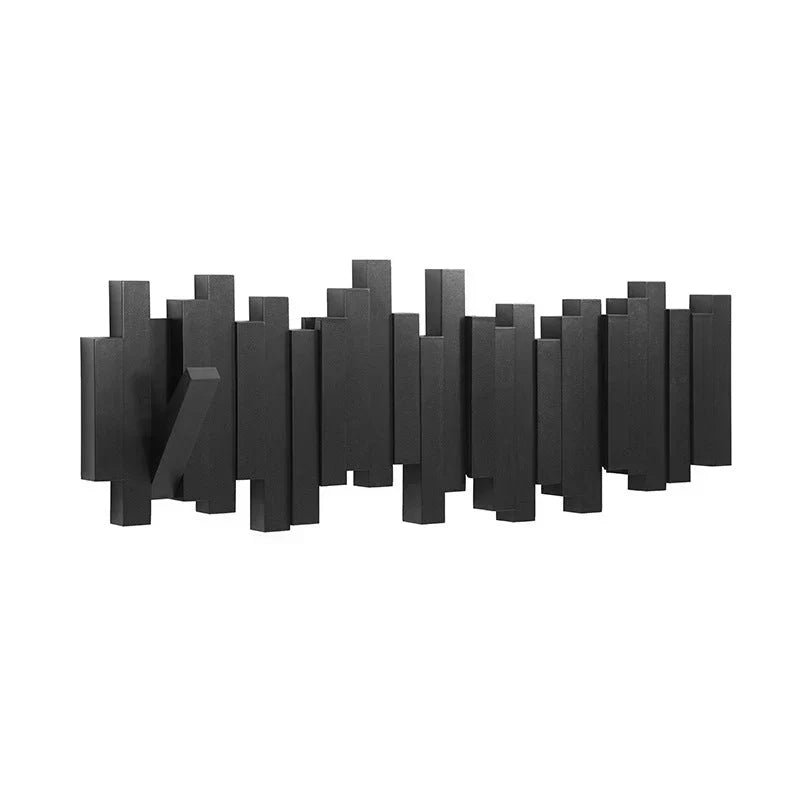 Elegant Wooden Wall-Mounted Coat Organizer with Magnetic Hooks