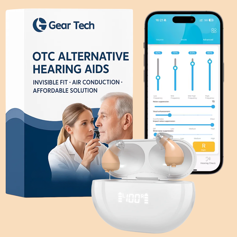 Smart Bluetooth Hearing Aids with App Control - No Prescription Needed